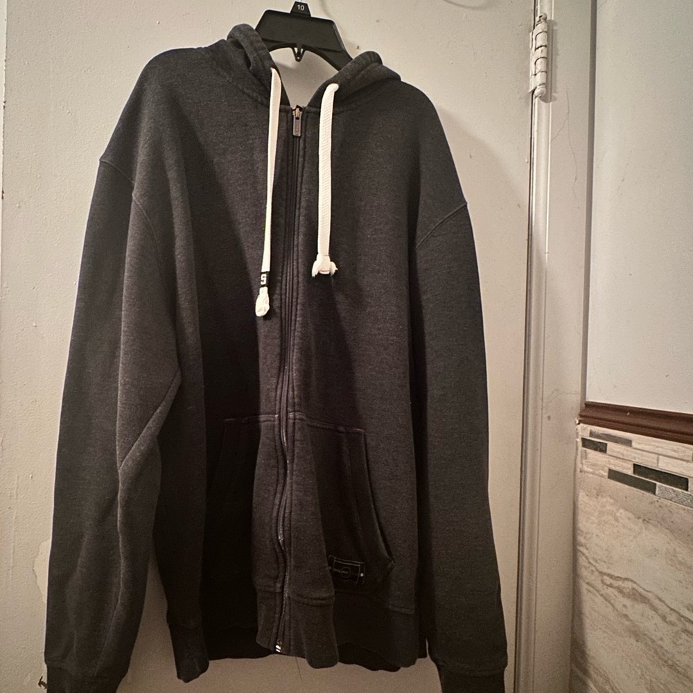 South Pole Sweater Gray Hoodie Full Zip Long Sleeve Size XXL | With Pockets